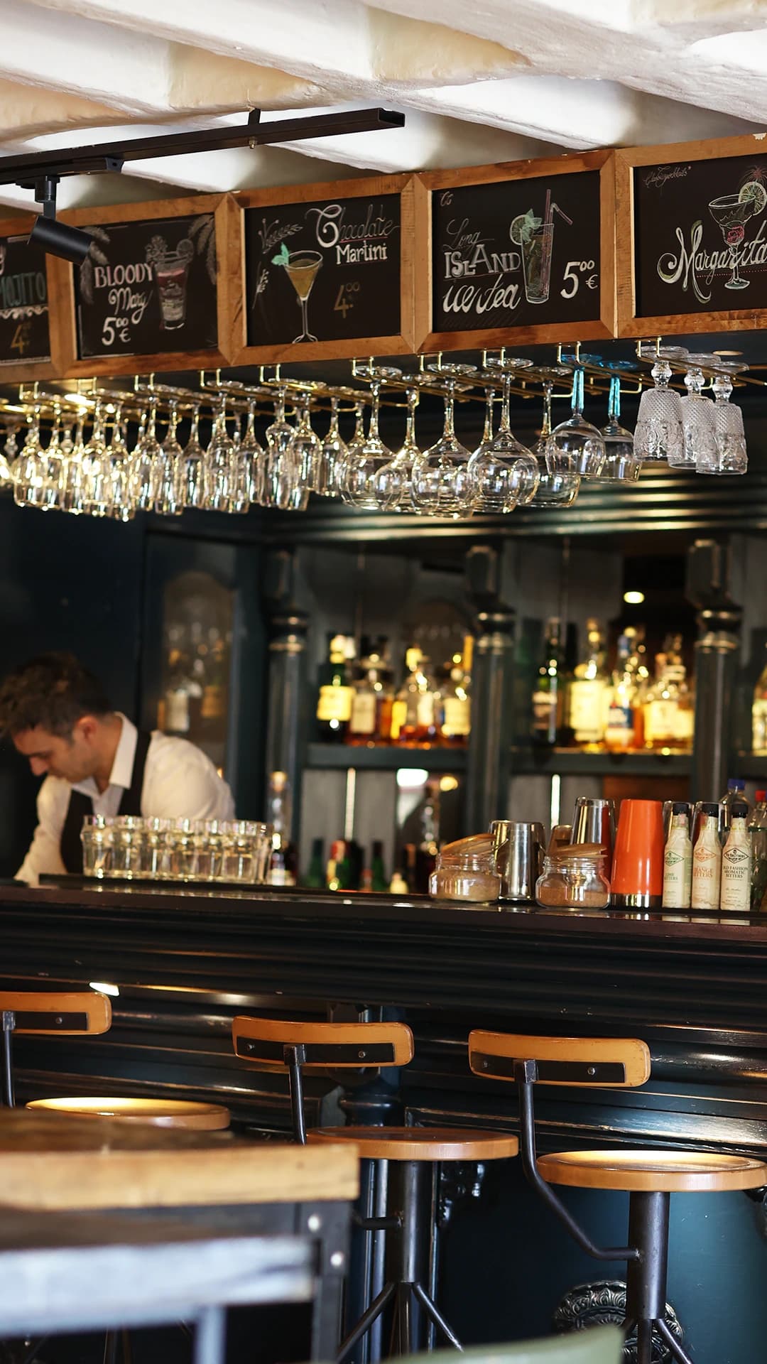 Behind the bar